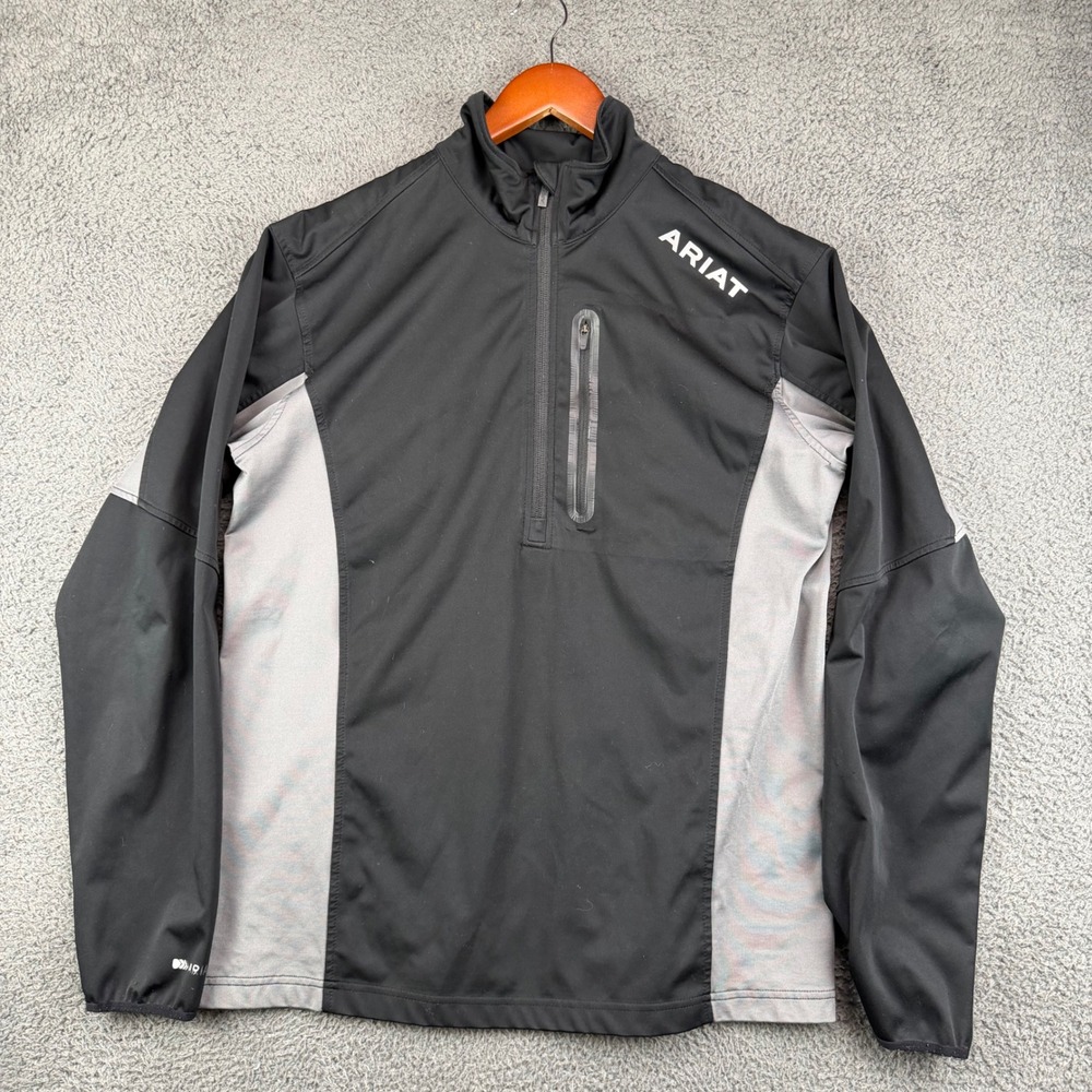 Ariat Mens AriatTek Cold Series 1/4‎ Zip Jacket Black Gray Medium Sean Johnson